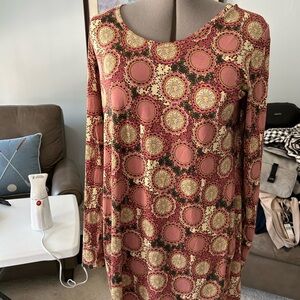 Chic Long Sleeve Circle Pattern Dress